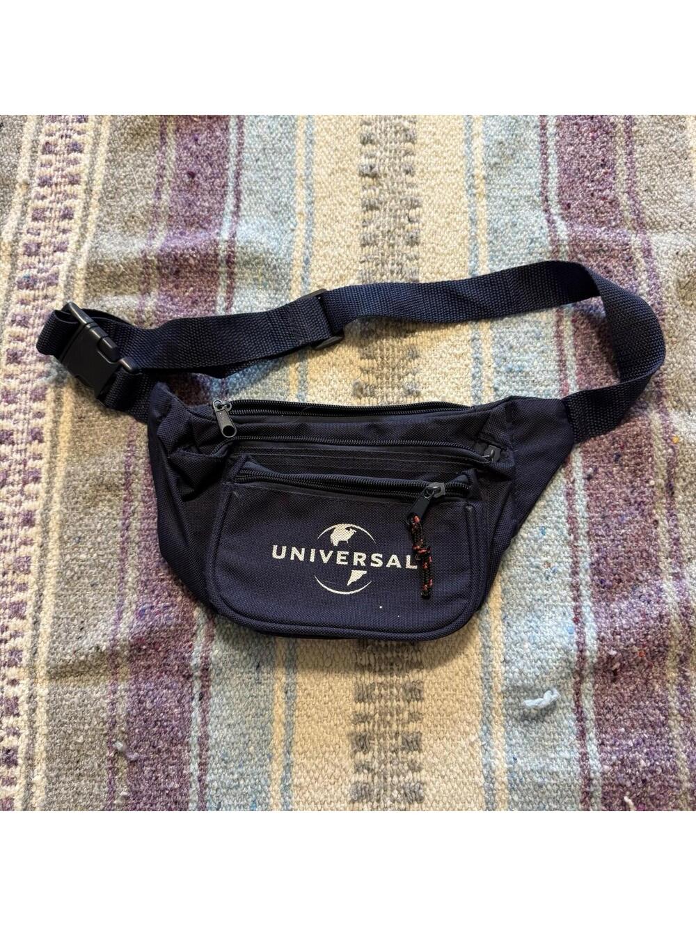 Vintage 90s Universal Studios Fanny Pack Bag Crossbody Blue Adjustable